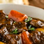bowl of instant pot beef stew.