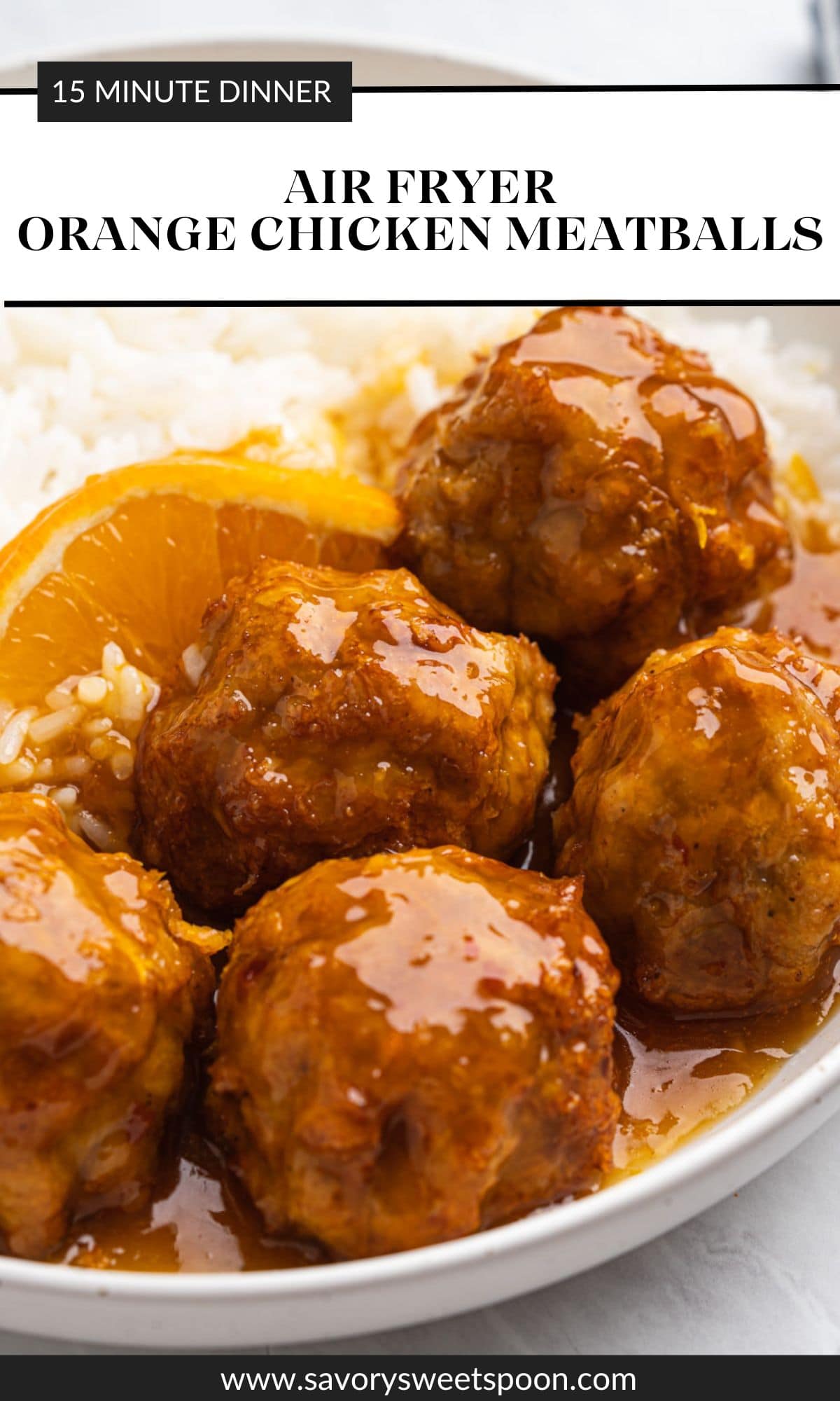 Air Fryer Orange Chicken Meatballs Savory Sweet Spoon