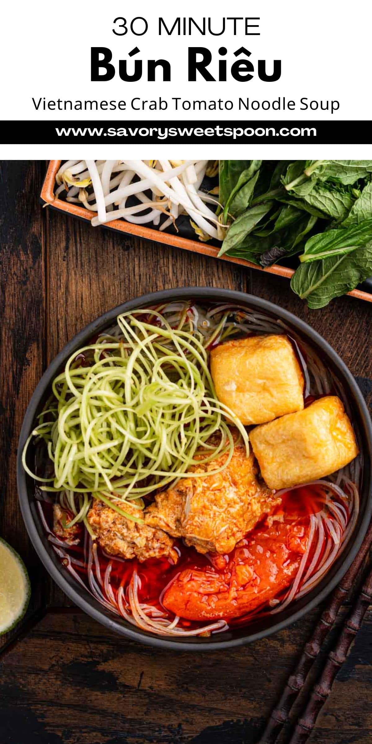 Easy 30-Minute Bún Riêu (Vietnamese Crab Noodle Soup) | Savory Sweet Spoon